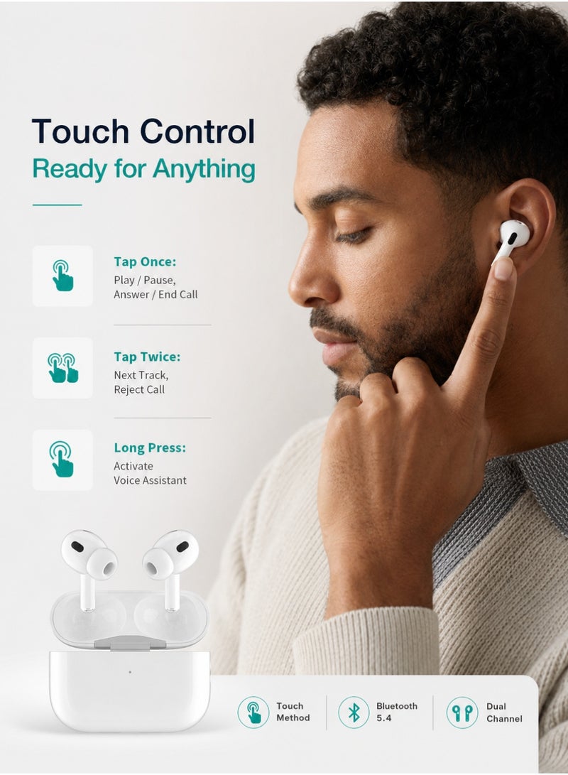 Starfire Wireless Bluetooth 5.4 Earbuds with Touch Control, Stereo Sound, IPX4 Waterproof, Dual Channel, Long Battery Life Wireless Earphones - Image 5