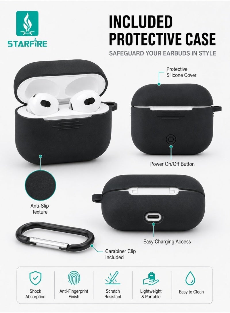 Starfire Noise Cancelling Bluetooth V5.4 True Wireless Stereo Earbuds, Touch Control Earphones with HD Calling, IPX4 Waterproof, 300mAh Charging Case, Long Battery Life, White - Image 5