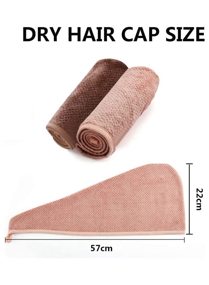 أوريتي عبوتان من منشفة شعر من الألياف الدقيقة للنساء والفتيات سريعة الجفاف وناعمة من الألياف الدقيقة لتجفيف الشعر وغطاء استحمام للشعر وعمامة لتجفيف الشعر المجعد والطويل والكثيف، باللونين الرمادي والوردي - Image 5