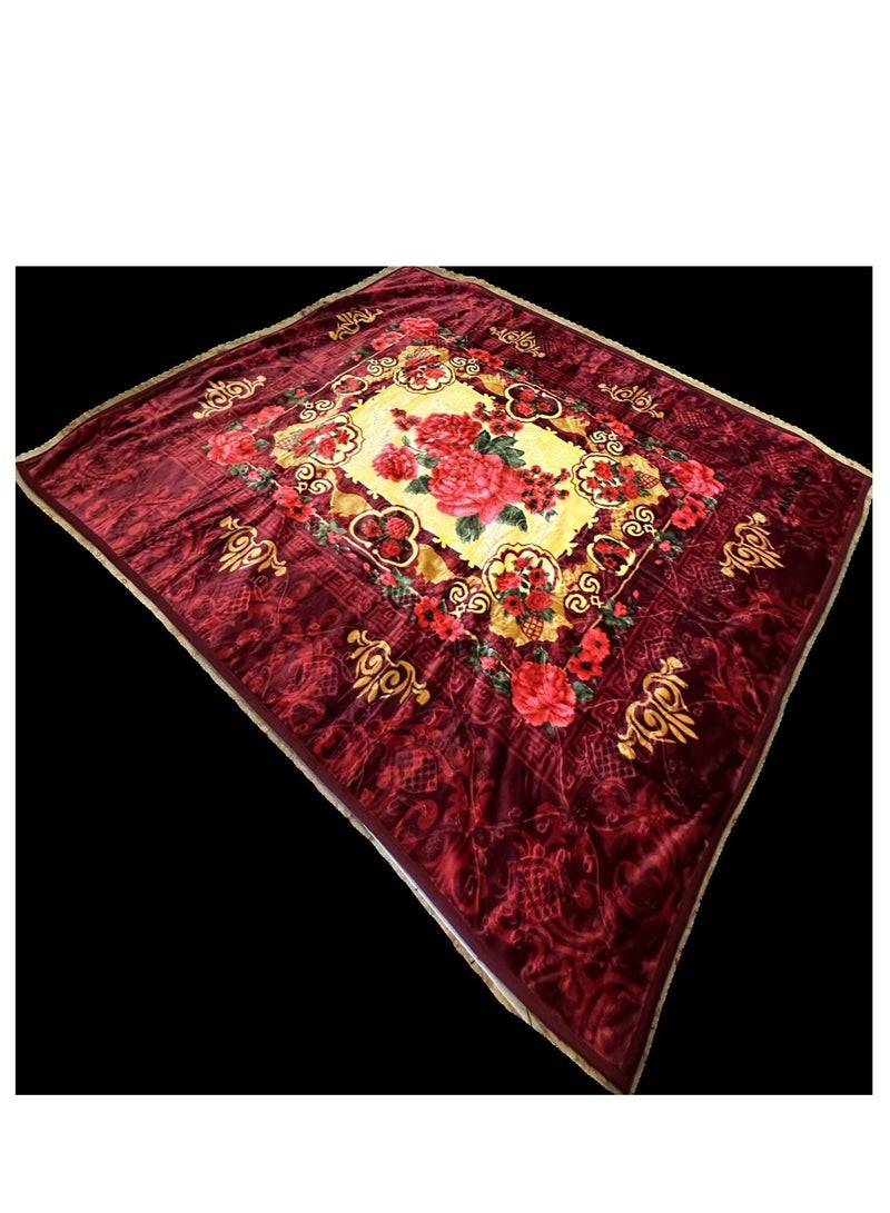 MAARYA GOLD 2 PLY SUPER SOFT EMBOSSED BLANKET - Image 1