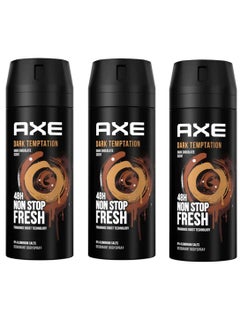 Axe Men's Deodorant Body Spray For Long Lasting Dark Temptation For 48 Hours Non Stop Fresh 150ml (Pack of 3)  - Image 1
