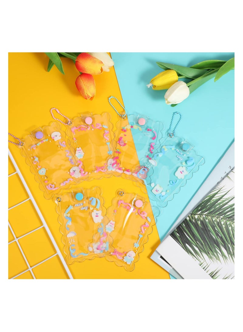 Generic , 8pcs Kpop Photocard Holder Keychain, 4.4 x 3.2 Inch Cardholder Plastic Cover, Kawaii Korean Pop Star Photo Card Covers, Little Bear Bunny Dog Key Chain  - Image 5