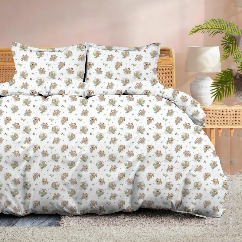 Cottington Lane 100 Microfiber 1 Piece Duvet Cover Zipper Closure Soft Breathable for Comfortable Sleep Wrinkle Free DuvetQuiltRazaiComforter Cover Koala Cuddles Single - Image 1