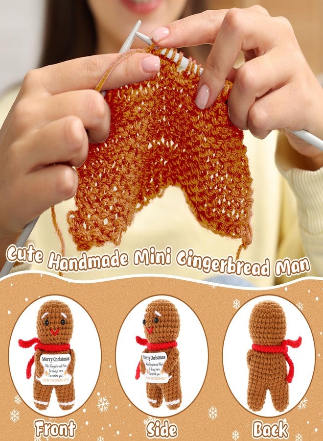 Naozinebi دمية رجل الزنجبيل المحبوكة يدويًا والمُلهمة، هدية مثالية لعيد الميلاد، مناسبة للأطفال والأصدقاء والعائلة وزملاء العمل. - Image 4