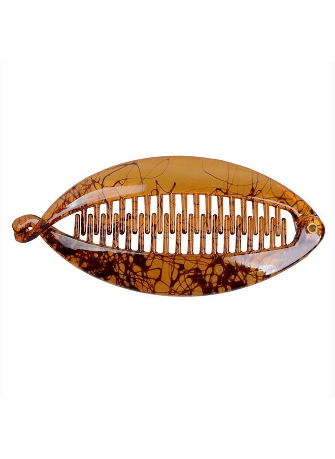 Fodattm 2Pcs French Banana Hair Clip Hair Claw Hair Comb Women Lady Large Shell Hair Clincher Flat Shark Hair Clip Hairgrip (C#)  - Image 2