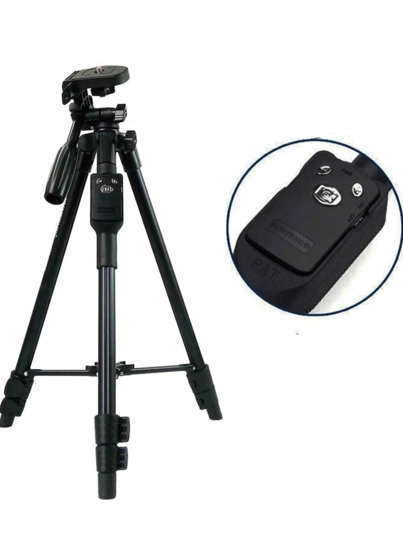 Yunteng VCT-5208 Professional Camera Tripod with Fluid Pan Head and Quick Release Plate, Lightweight Aluminum Alloy, Adjustable Height, Foldable Design - Image 2
