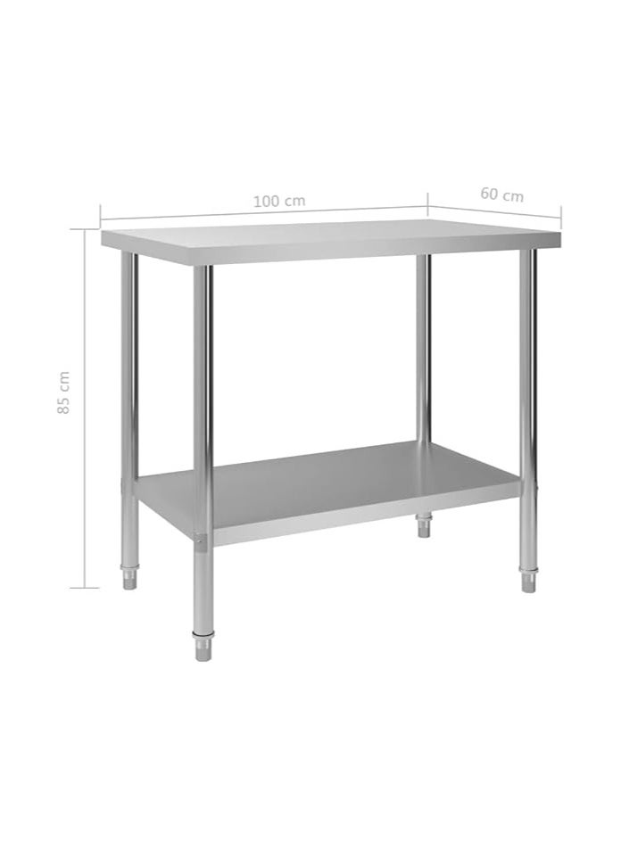 AL KHAYAM - Commercial-Grade Stainless Steel Prep & Work Table – Heavy Duty with Undershelf and Backsplash – Available in 3 Sizes – Ideal for Restaurant, Home, and Hotel Use – Square Tube , 122 cm x 61 cm x 91 cm - Image 1