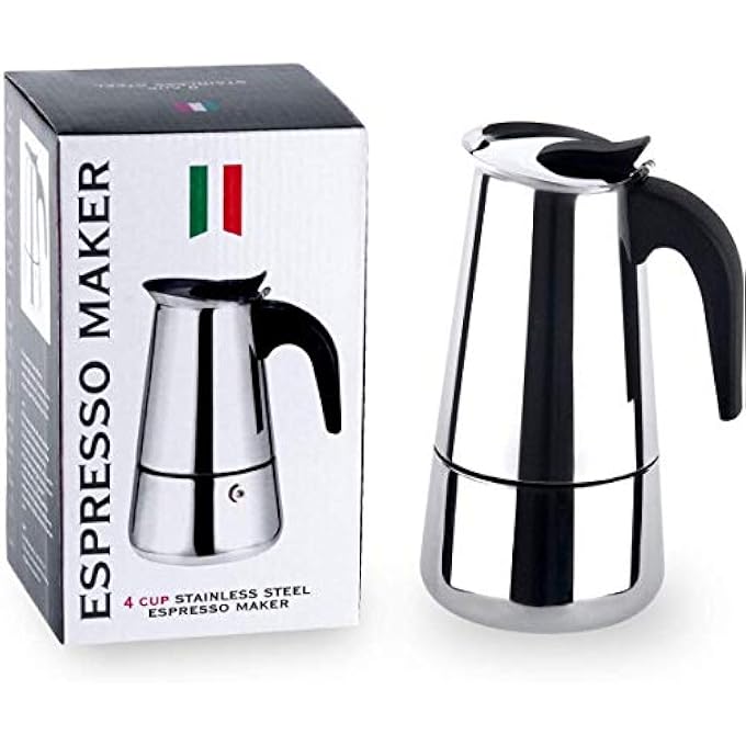 rayihni Stovetop Espresso Maker Moka Pot Percolator Italian Coffee Maker 300Ml10Oz6 Cup Classic Cafe Maker Stainless Steel Suitable For Induction Cookers - Image 1