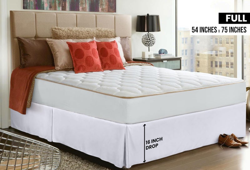 Utopia Bedding Full Bed Skirt - Soft Quadruple Pleated Ruffle - Easy Fit with 16 Inch Tailored Drop - Hotel Quality, Shrinkage and Fade Resistant (Full, White) - Image 2