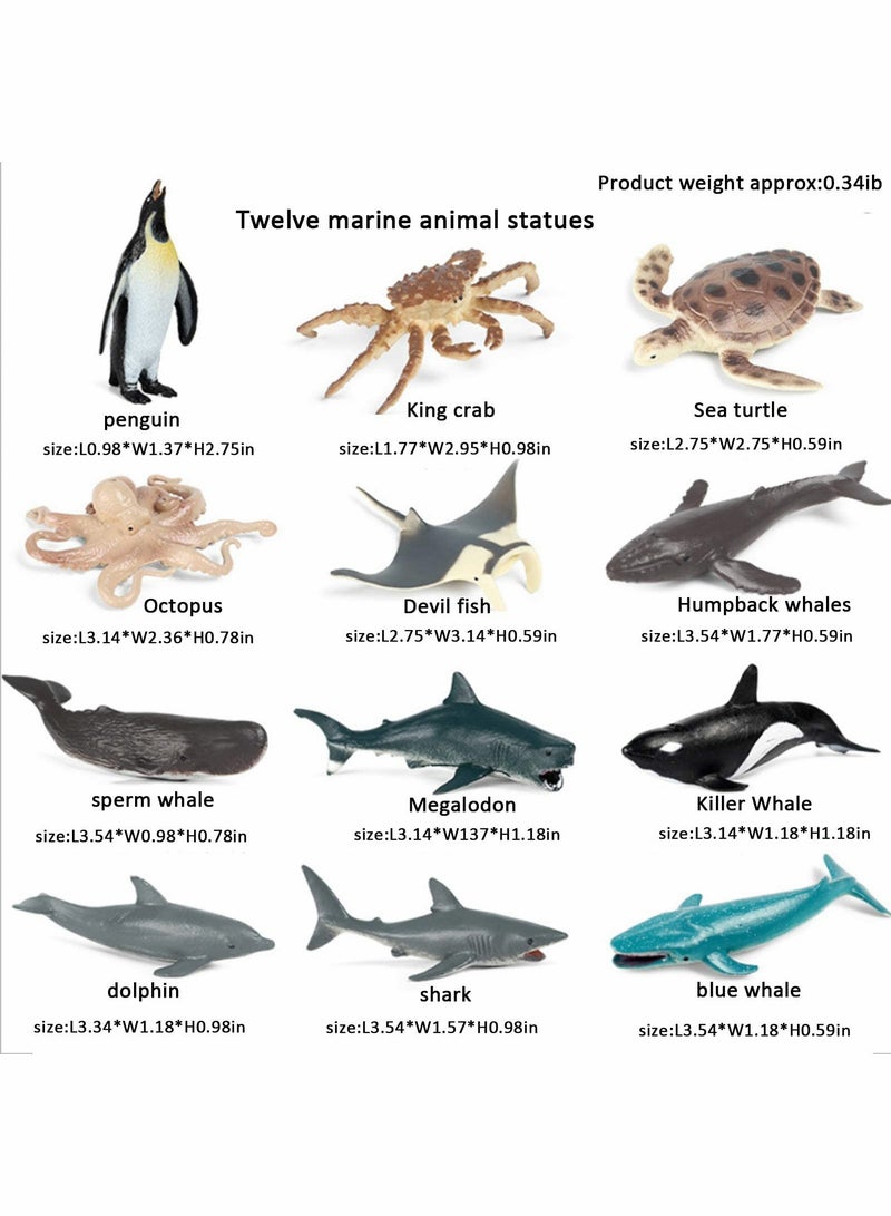 KASTWAVE Mini Safari Animals Statue Realistic Plastic Sea Animal Statue Toy, Kid'S Party Supplies Cake Topper(12pcs)  - Image 5
