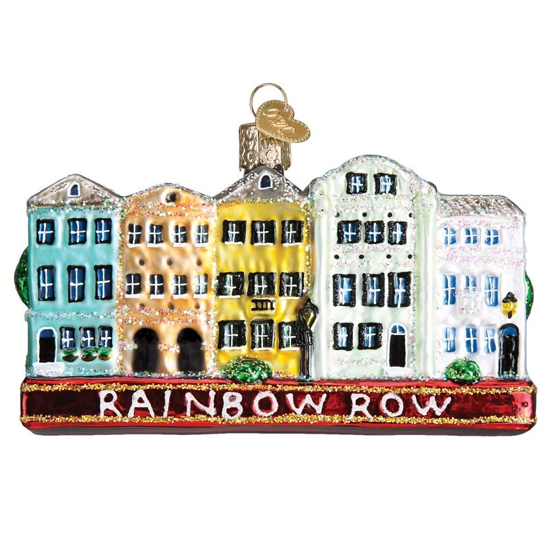 Old World Christmas Glass Blown Ornament Rainbow Row 20100