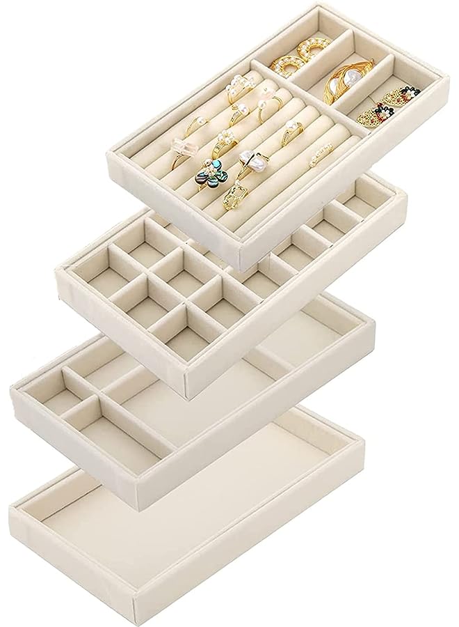 IAF Large Desktop Jewel Storage Box Crown 360 Rotating Jewelry Organizer Necklace Dustproof Organizer Case Earring Ring Display Holder (Pink) - Image 1