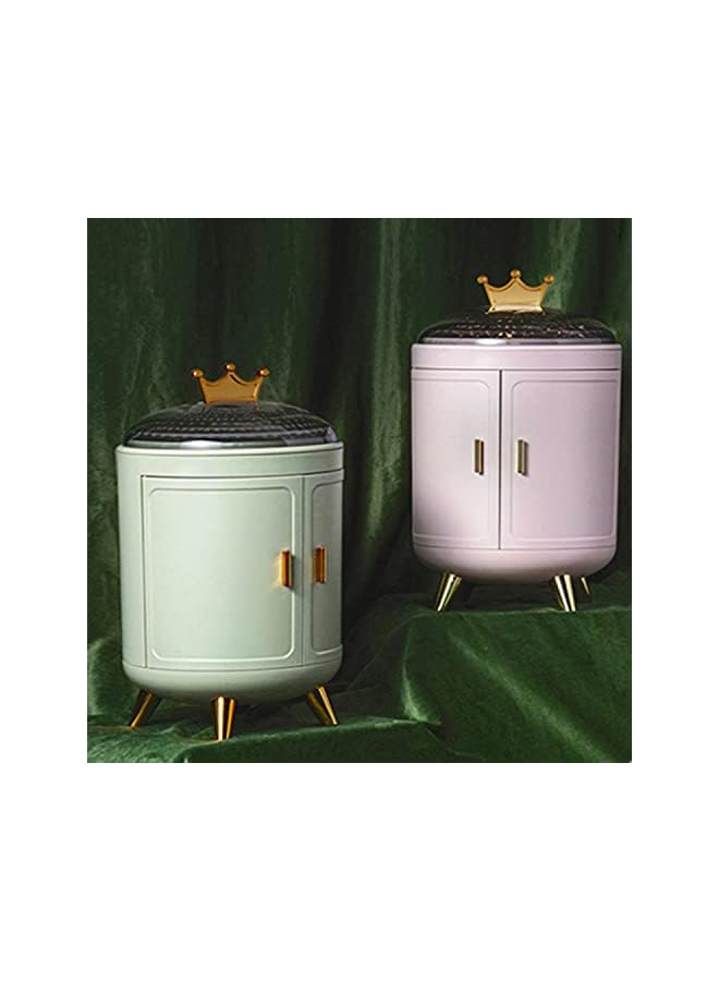 IAF Large Desktop Jewel Storage Box Crown 360 Rotating Jewelry Organizer Necklace Dustproof Organizer Case Earring Ring Display Holder (Pink) - Image 2