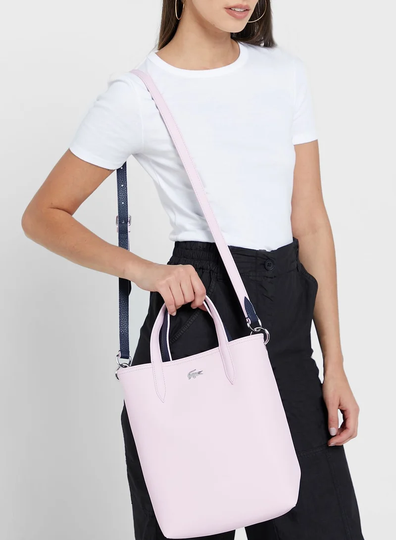 LACOSTE Reversible Coated Canvas Tote Bag
