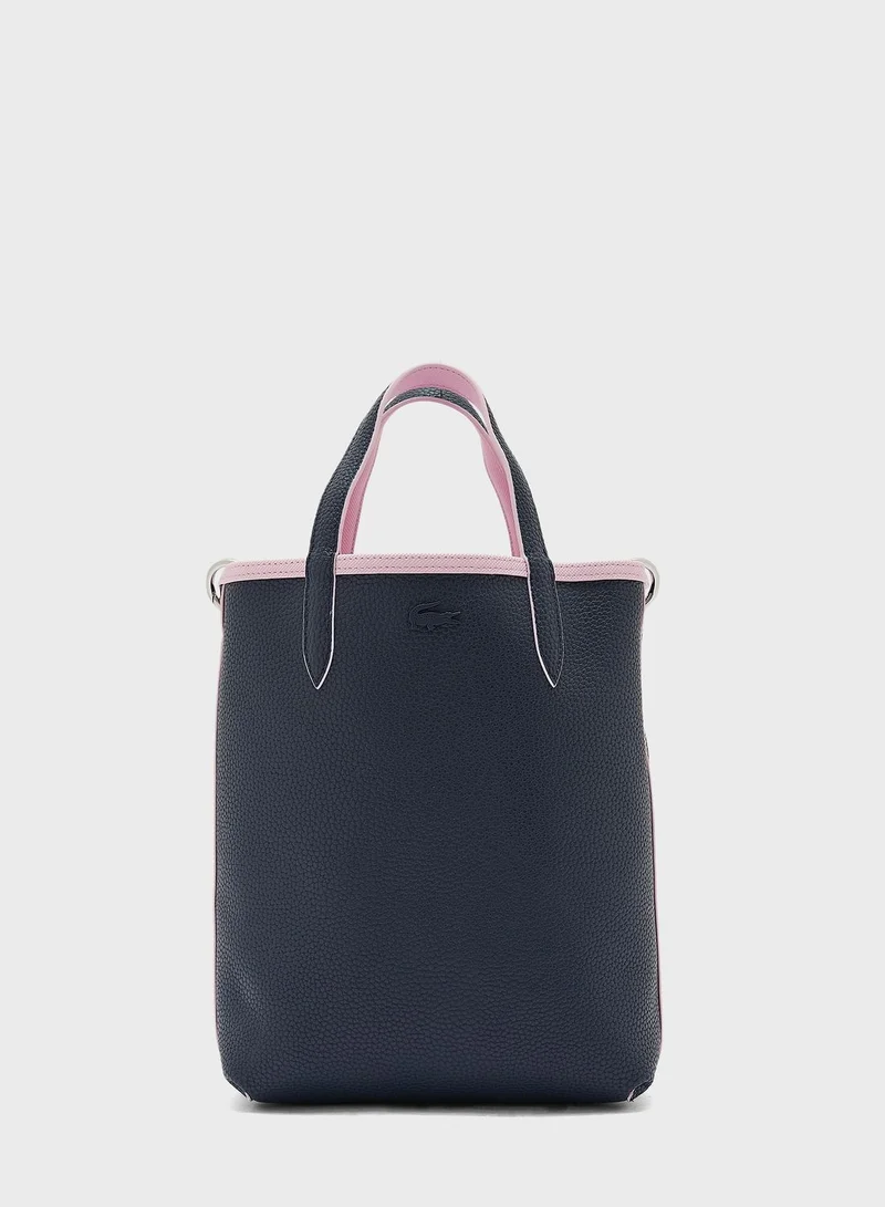 LACOSTE Reversible Coated Canvas Tote Bag
