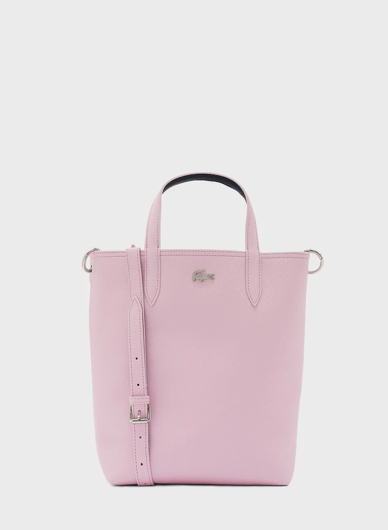 LACOSTE Reversible Coated Canvas Tote Bag
