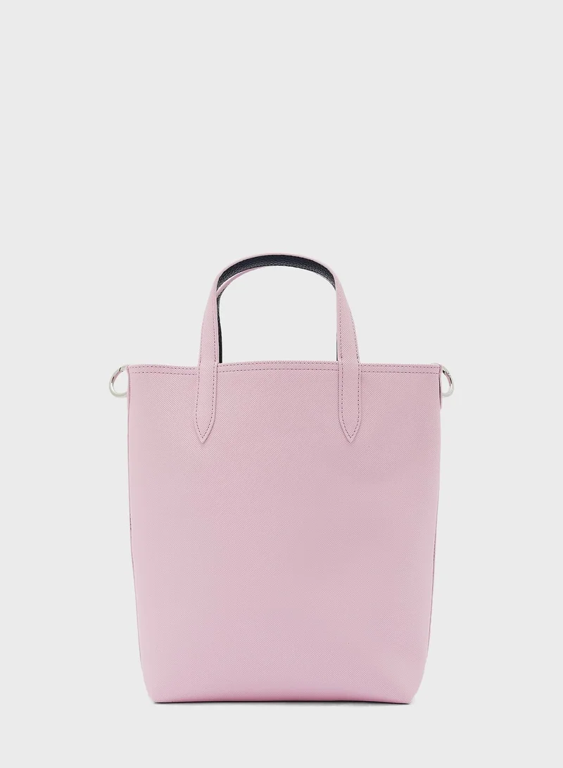 LACOSTE Reversible Coated Canvas Tote Bag