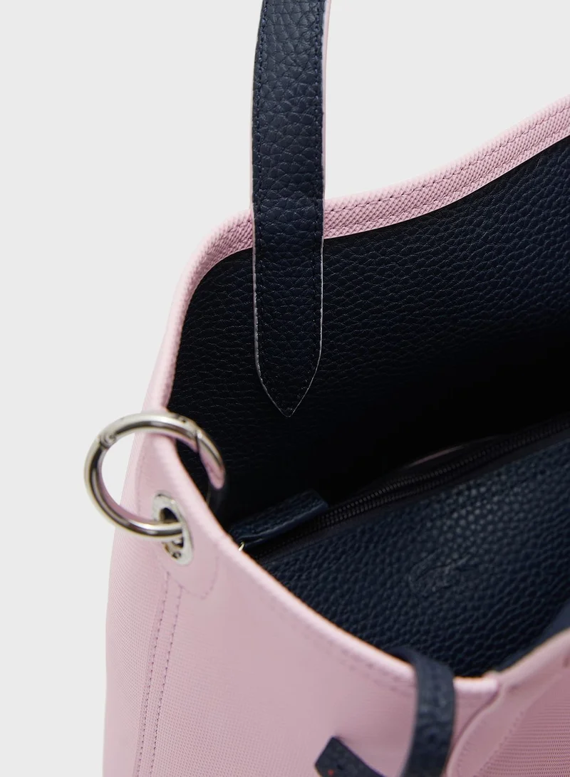 LACOSTE Reversible Coated Canvas Tote Bag