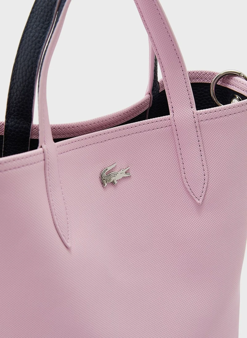 LACOSTE Reversible Coated Canvas Tote Bag