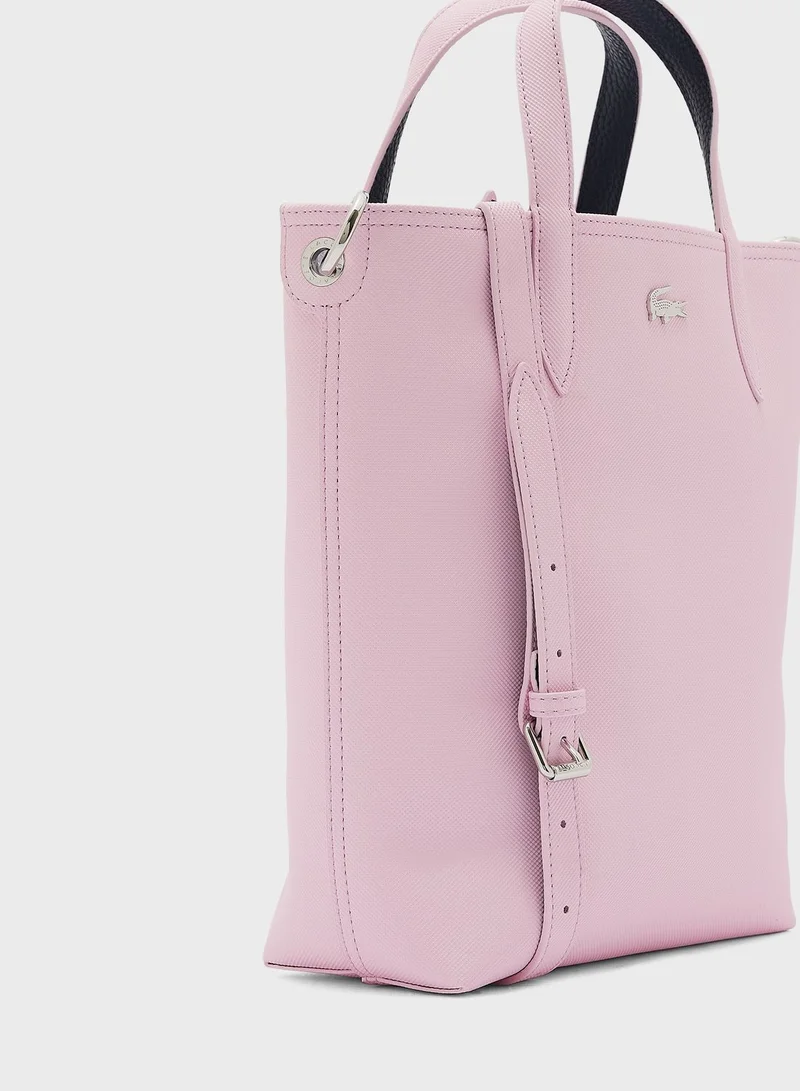 LACOSTE Reversible Coated Canvas Tote Bag