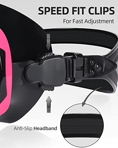 EverSport Swim Goggles Adult with Nose Cover for Women Men No Leak, Anti-Fog Clear Wide View Diving Mask Open Water Pool Swimming Goggles Silicone Shower Goggles Youth Snorkel Junior Nose Goggles - Image 5