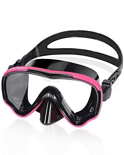EverSport Swim Goggles Adult with Nose Cover for Women Men No Leak, Anti-Fog Clear Wide View Diving Mask Open Water Pool Swimming Goggles Silicone Shower Goggles Youth Snorkel Junior Nose Goggles - Image 1