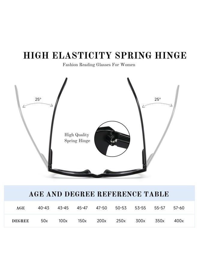 resjok 3Pack Oprah Reading Glasses for Women Men-Blue Light Blocking Fashion Reader with Spring Hinge Computer Square Eyeglasses(Mix1, 3.0x) - Image 4