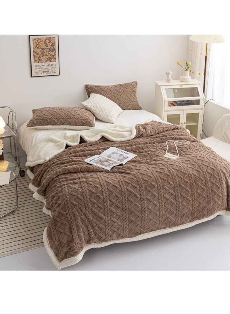MIXDE Coral Flannel Thickened Lambswool Blanket Sofa Blanket 180*200CM - Image 1
