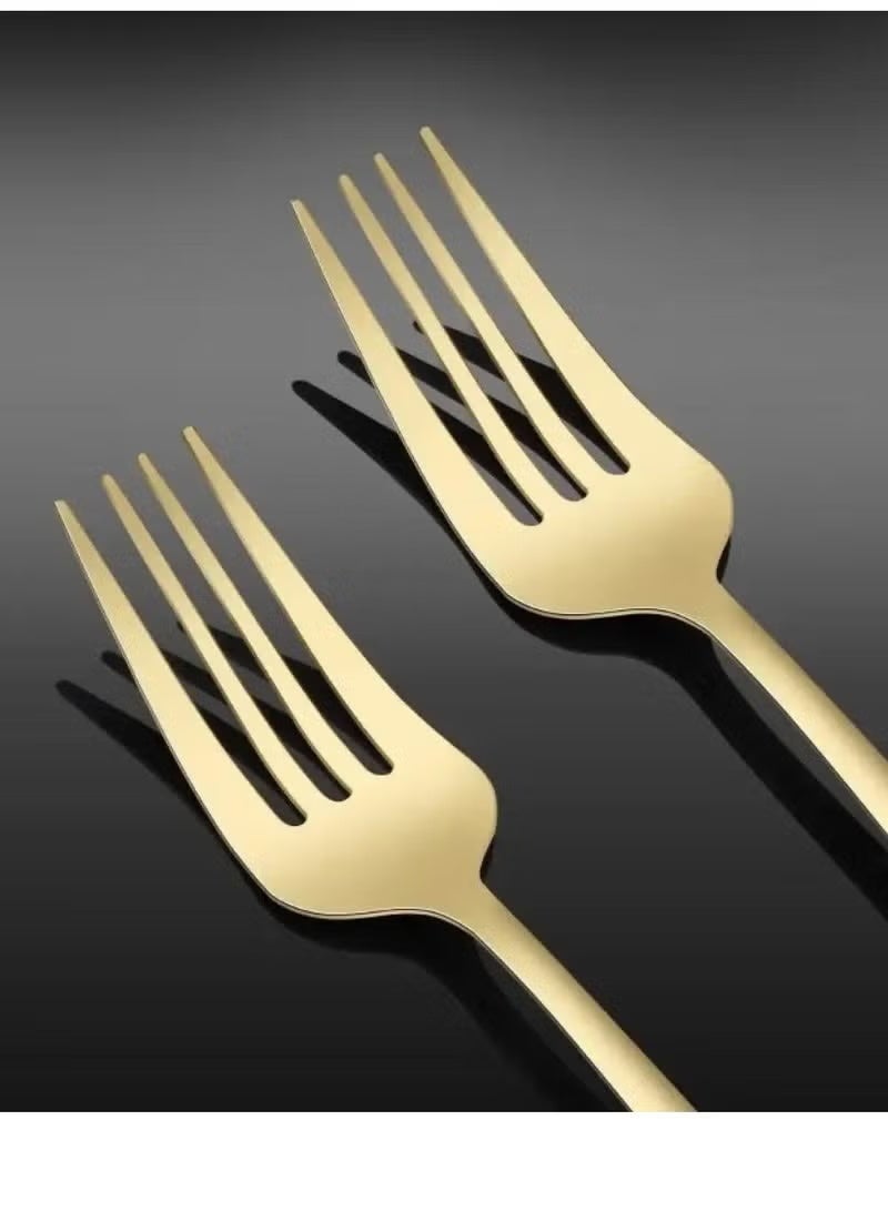 Elegant 24-piece cutlery set including forks, knives, and spoons for 6 people, stainless steel - Image 3