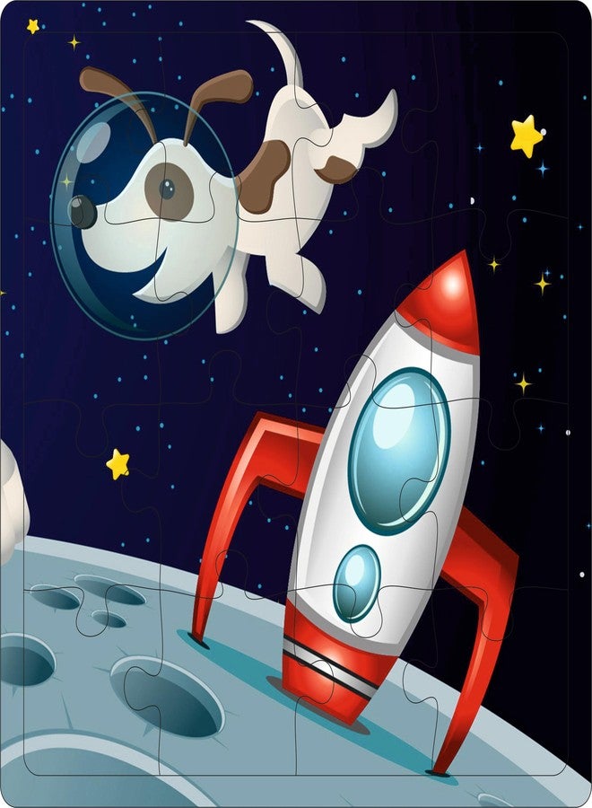 Fiddlys Fiddly's 16-Piece Wooden Jigsaw Puzzles for Kids Ages 3+, Double Layered Wooden Puzzles with Bright Front & Back Print (Space World Pack of 4) - Image 5