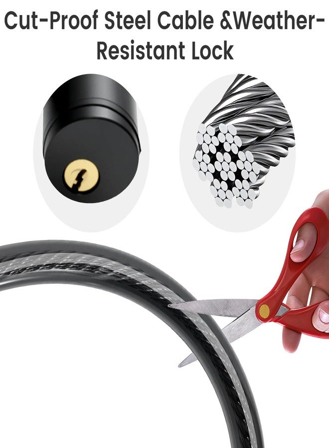 Ayzylpth 23.6'' Locks for Cabinets with Key, 0.31-inch Thick Braided Steel Cable Refrigerator Lock, Zinc Alloy Security Lock for French Door Fridges, Freezers, Cabinets, and Windows - Childproof & Tamper-Proof - Image 5