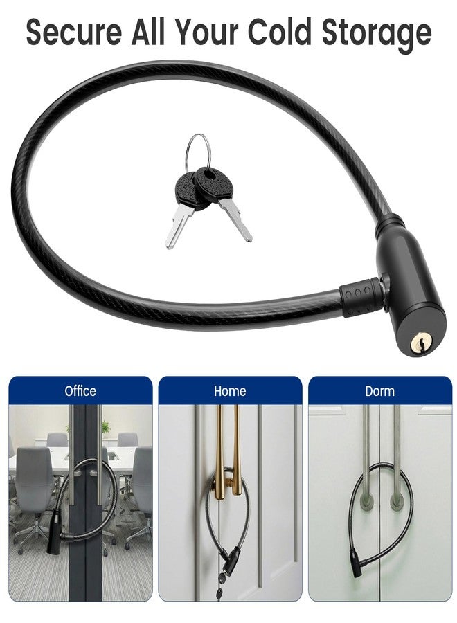 Ayzylpth 23.6'' Locks for Cabinets with Key, 0.31-inch Thick Braided Steel Cable Refrigerator Lock, Zinc Alloy Security Lock for French Door Fridges, Freezers, Cabinets, and Windows - Childproof & Tamper-Proof - Image 4