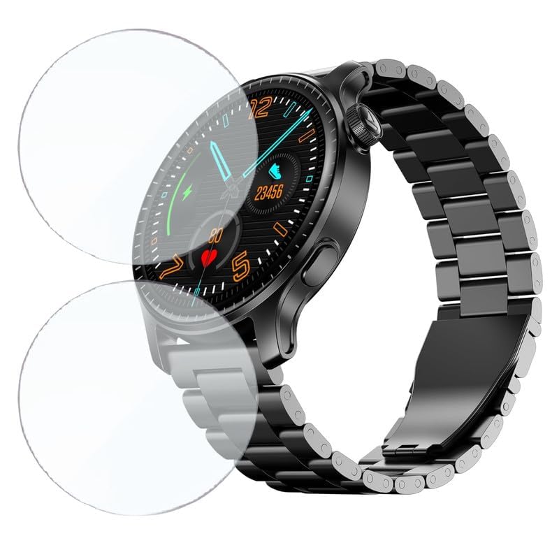 HELLOSCREEN 2 Pack | Screen Protector Guard for boAt Ultima Prime | 1.43 inch | Smartwatch - Flexible & Ultrathin TPU Film, 9H Scratch Resistant, Bubble Free - Not a Tempered Glass - Image 1