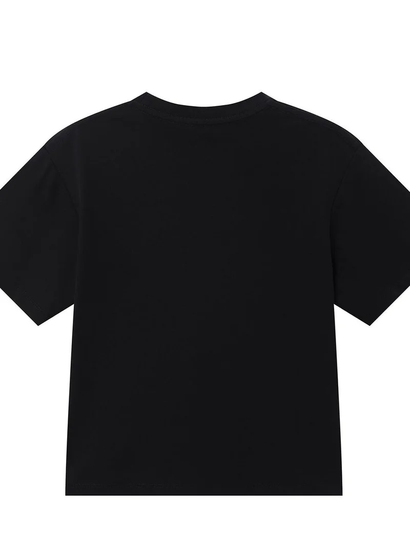 جيوردانو تيشيرت قطني مريح مطبوع بياقة دائرية للأطفال