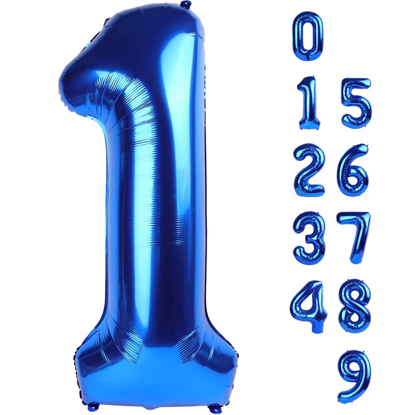 Mluchee Number 1 Balloon 40 Inch Navy Blue Balloons for Girl Boy 1st 1 11 21 Birthday Decorations, Baby Shower Photo Shoot - Image 1