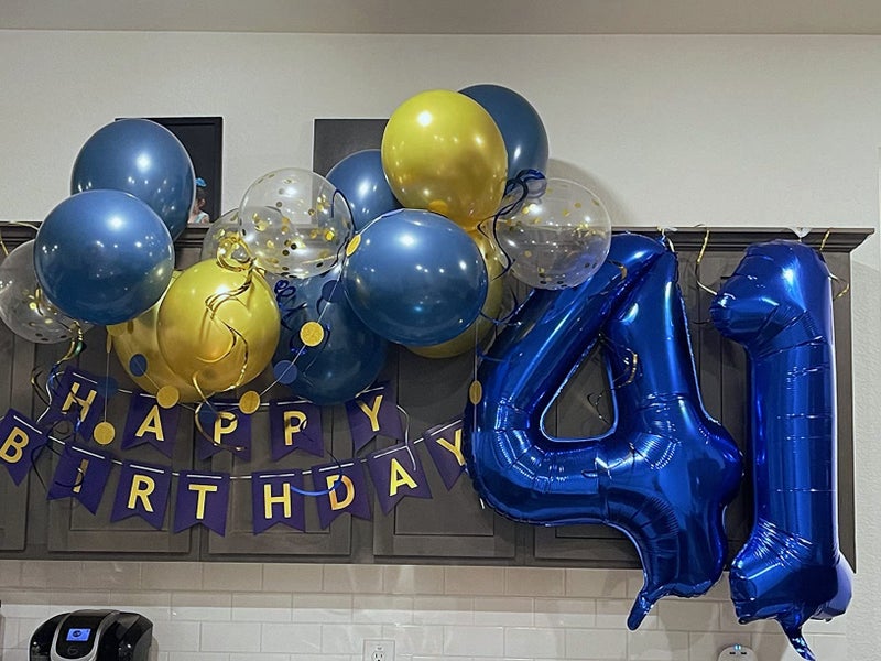 Mluchee Number 1 Balloon 40 Inch Navy Blue Balloons for Girl Boy 1st 1 11 21 Birthday Decorations, Baby Shower Photo Shoot - Image 2
