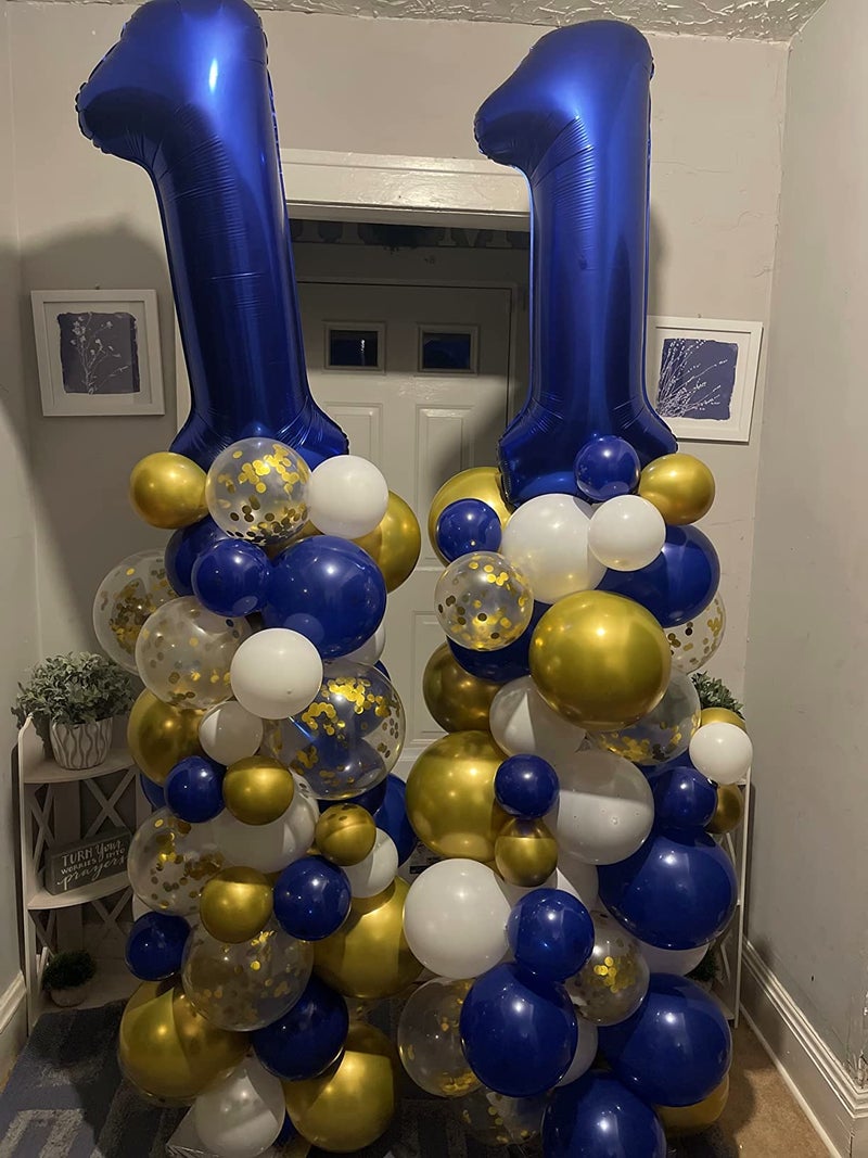Mluchee Number 1 Balloon 40 Inch Navy Blue Balloons for Girl Boy 1st 1 11 21 Birthday Decorations, Baby Shower Photo Shoot - Image 3