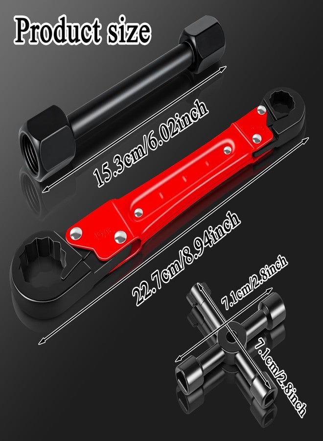 Ponpon Angle Stop Wrench Kit, Plumbing Tools, Angle-on Plumber Wrench for Quick And Hassle-Free Angle Stop And Supply Nut Installations(Red-A) - Image 2