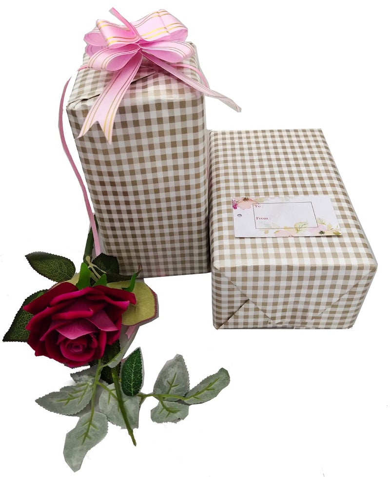 3A Featuretail Check Printed Gift Wrapping Paper, Gifts Wrap Sheets, Packing Paper Sheet for Birthday Gift Pack (10 Sheets, Silver Check Printed) - Image 3