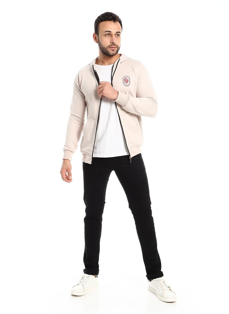 Caesar - Mens Printed  Deer Hoodie With Front Pockets and through zipper - Image 1