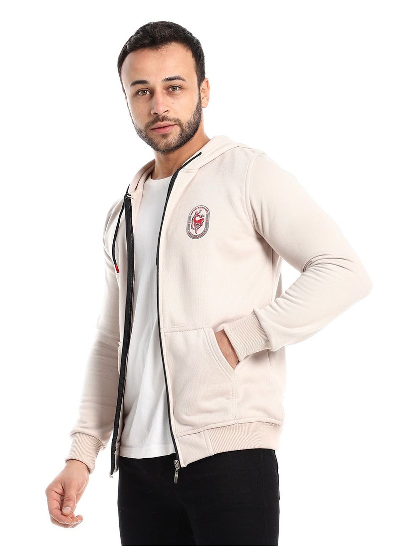 Caesar - Mens Printed  Deer Hoodie With Front Pockets and through zipper - Image 1