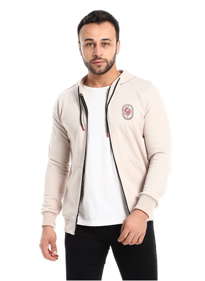 Caesar - Mens Printed  Deer Hoodie With Front Pockets and through zipper - Image 1