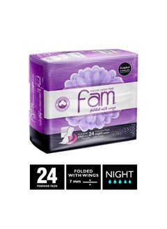 Fam Fam Night Sanitary Pads Folded with Wings 24 Pads  - Image 3