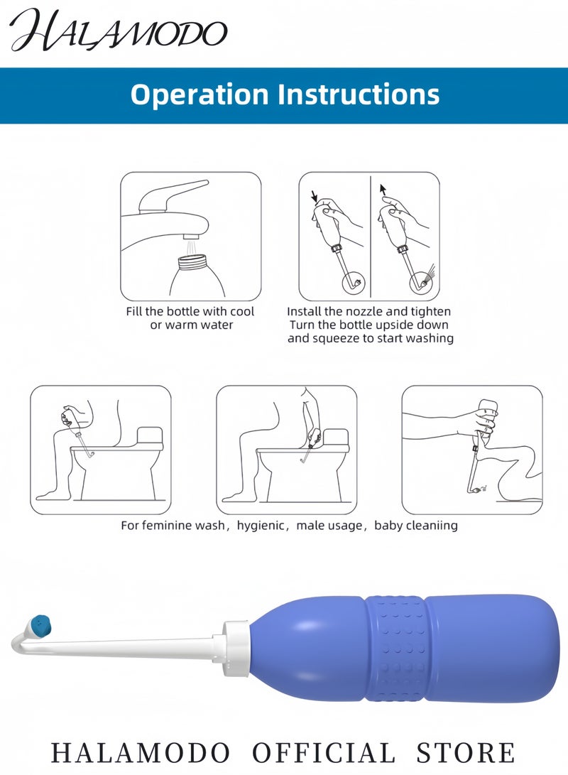 HALAMODO Portable Breeze Handy Personal Bidet Sprayer Blue 450ml - Image 4