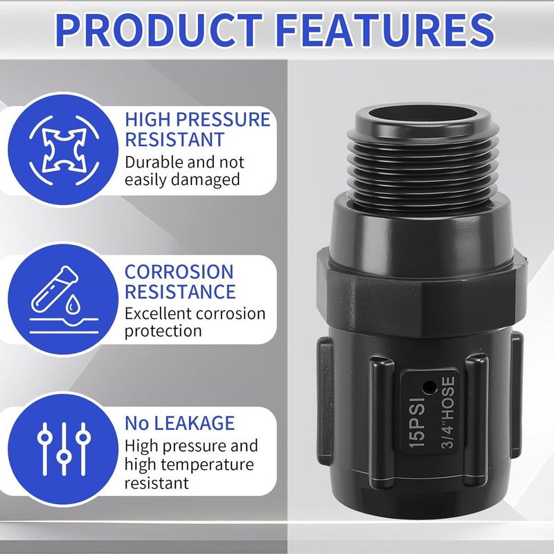 3 قطع منظم ضغط الري بالتنقيط 15 PSI، خيط خرطوم أنثى 3/4 بوصة × خيط خرطوم ذكر 3/4 بوصة، مخفض ضغط الري بالتنقيط، منظم ضغط خرطوم الحديقة - Image 4