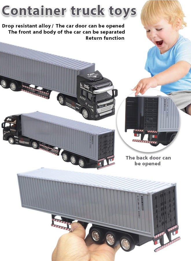 Toy Container Truck Truck Model Simulation Detachable Alloy Container Truck Toy Transport Truck Children Car Toys Gift for Kids Toddlers for 3 4 5 6 Years  - Image 1