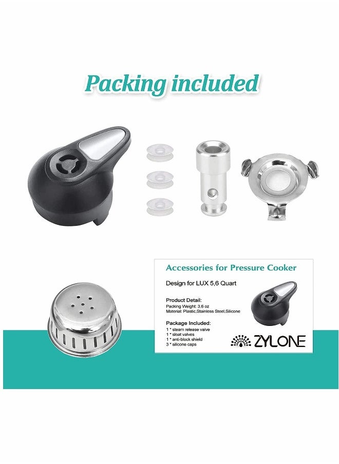Generic - Steam Valve, Pressure Cooker Valve Replacement Part Accessories, with 3 Silicone Caps - Image 1