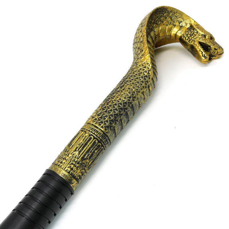 Skeleteen King Cobra Pimp Cane - Egyptian Style Staff or Scepter for Emperor - 1 Piece Costume Accessory Prop Gold - Image 3
