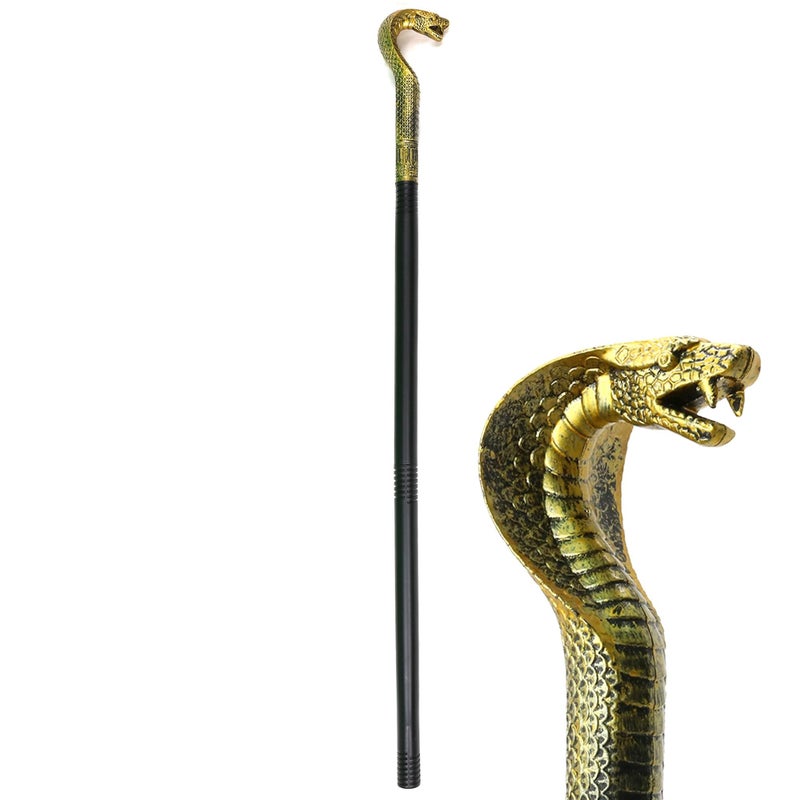 Skeleteen King Cobra Pimp Cane - Egyptian Style Staff or Scepter for Emperor - 1 Piece Costume Accessory Prop Gold - Image 1