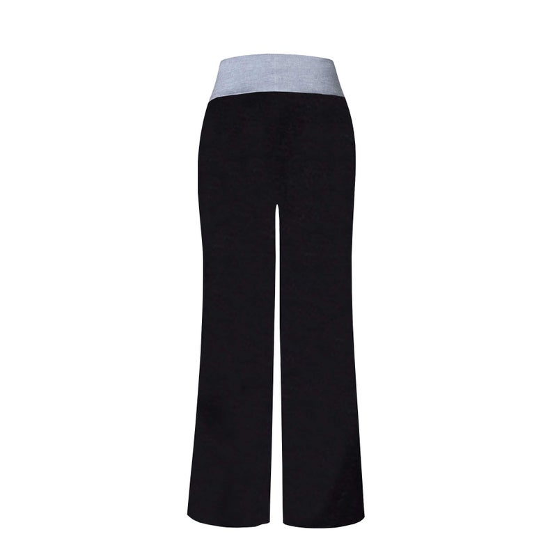 iChunhua Women's Clothes Loungers Solid Yoga Pants Wide Leg Comfy Drawstring Loose (Black L) - Image 4